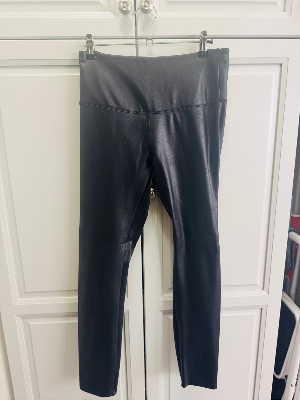 High-Rise Black Faux Leather Leggings